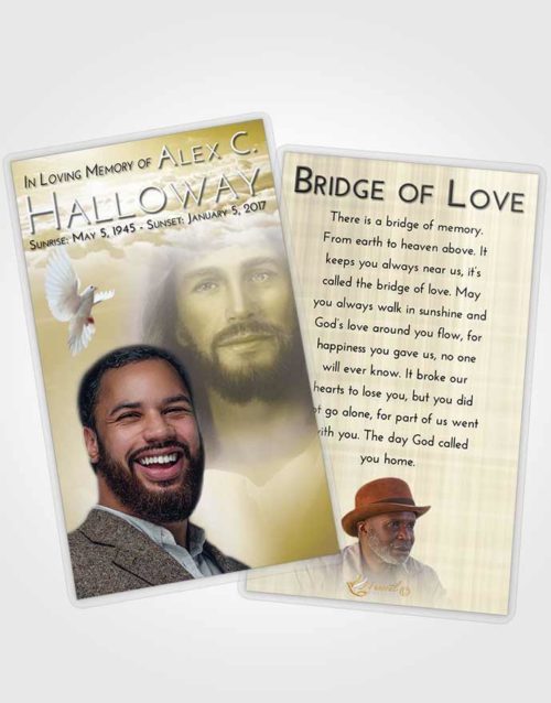 Funeral Prayer Card Template Harmony Jesus in Heaven