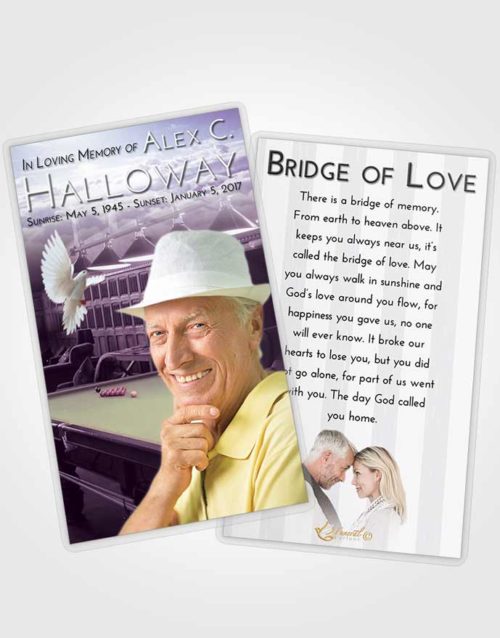Funeral Prayer Card Template Lavender Sunrise Billiards Journey