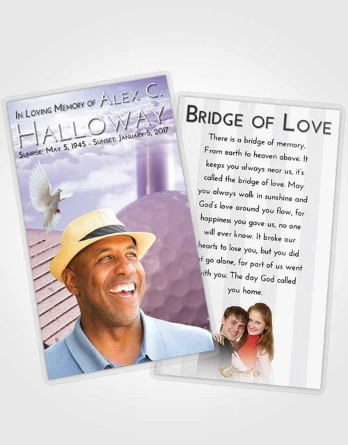 Funeral Prayer Card Template Lavender Sunrise Golf Day