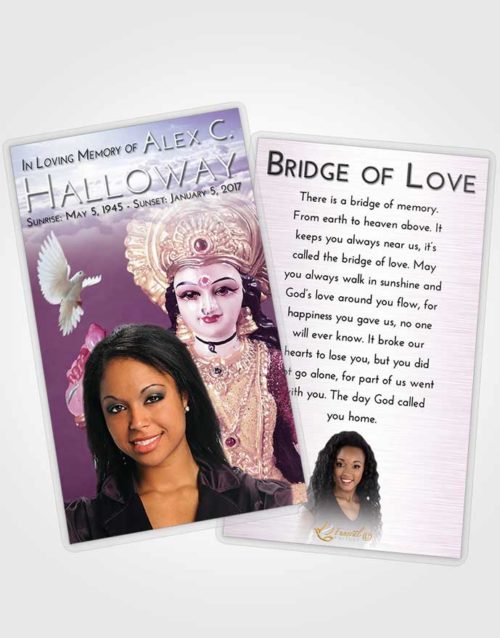 Funeral Prayer Card Template Lavender Sunrise Lakshmi Desire