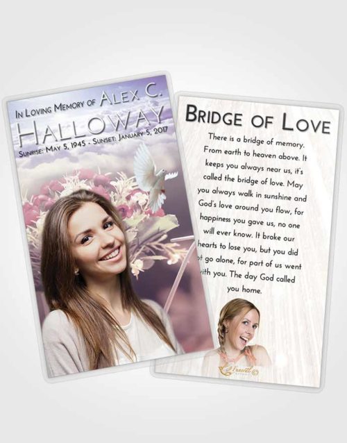 Funeral Prayer Card Template Lavender Sunrise Rose Love