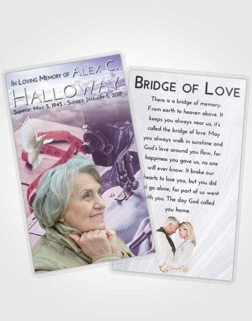 Funeral Prayer Card Template Lavender Sunrise Sewing Love