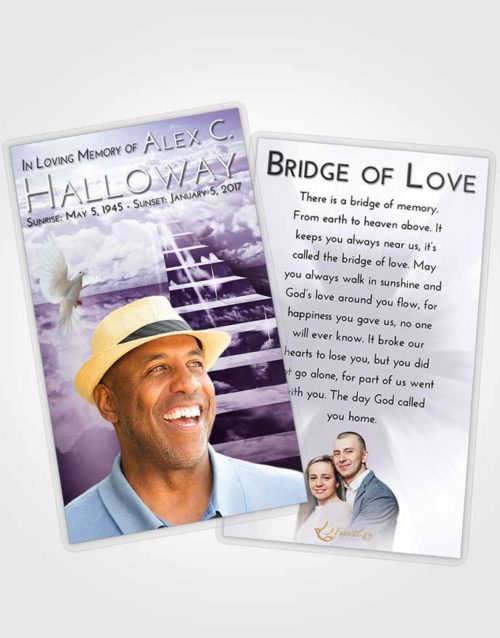 Funeral Prayer Card Template Lavender Sunrise Stairway for the Soul