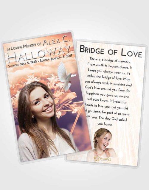 Funeral Prayer Card Template Lavender Sunset Rose Love