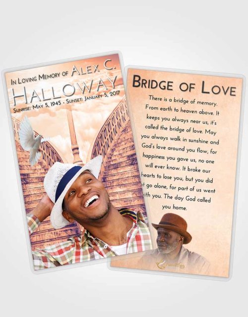 Funeral Prayer Card Template Lavender Sunset Stairway of Love