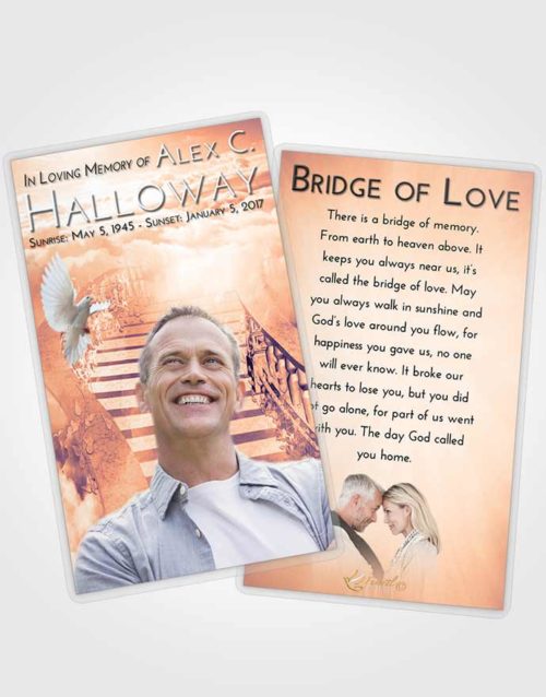Funeral Prayer Card Template Lavender Sunset Stairway to Freedom