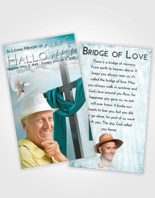 Funeral Prayer Card Template Loving Embrace Loving Cross