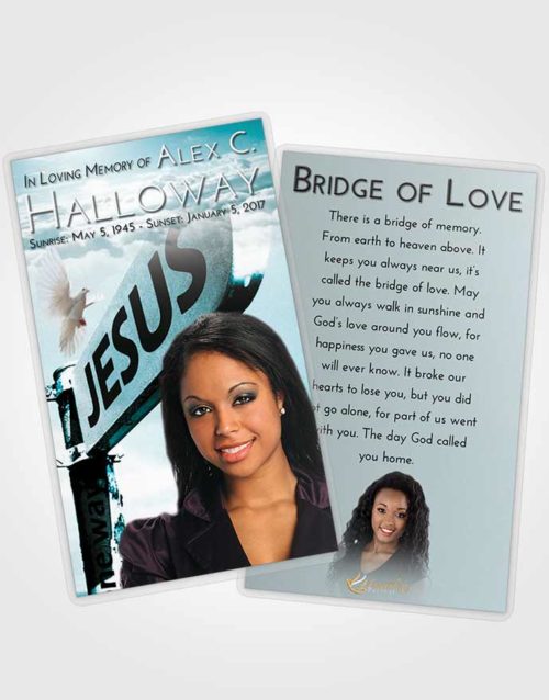 Funeral Prayer Card Template Loving Embrace Road to Jesus