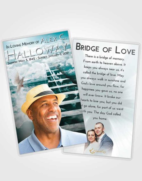 Funeral Prayer Card Template Loving Embrace Stairway for the Soul