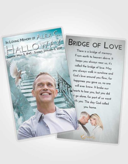 Funeral Prayer Card Template Loving Embrace Stairway to Freedom