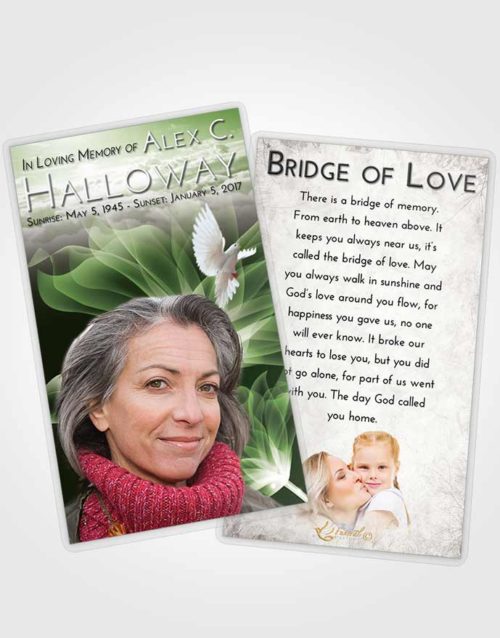 Funeral Prayer Card Template Loving Flower Peace
