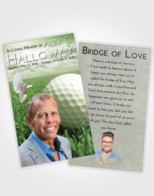 Funeral Prayer Card Template Loving Golf Serenity