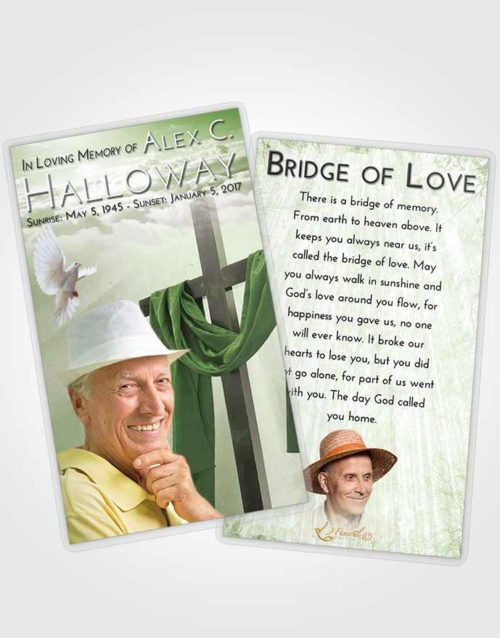 Funeral Prayer Card Template Loving Loving Cross