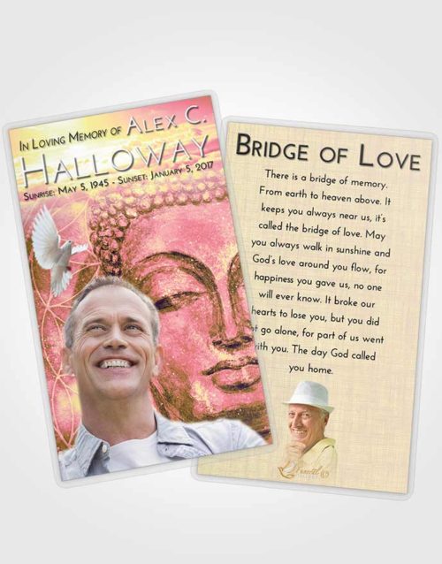 Funeral Prayer Card Template Loving Mix Buddha Praise