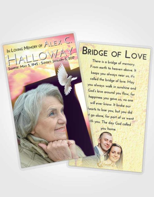 Funeral Prayer Card Template Loving Mix Faith in the Cross