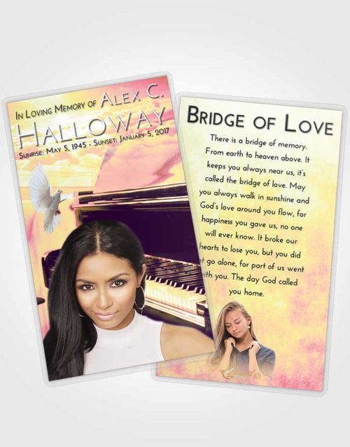 Funeral Prayer Card Template Loving Mix Grand Piano