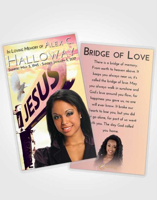 Funeral Prayer Card Template Loving Mix Road to Jesus