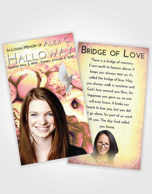 Funeral Prayer Card Template Loving Mix Rose Magic