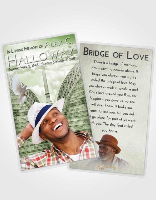 Funeral Prayer Card Template Loving Stairway of Love