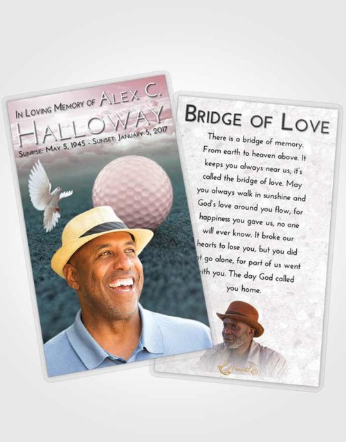 Funeral Prayer Card Template Morning Golfing Honor