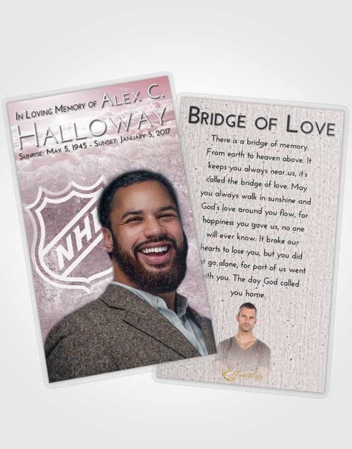 Funeral Prayer Card Template Morning Hockey Tranquility