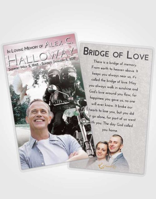 Funeral Prayer Card Template Morning Motorcycle Days
