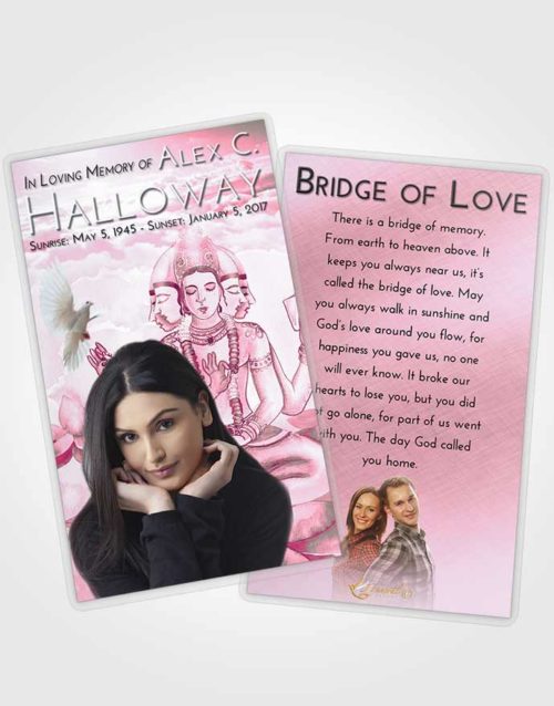 Funeral Prayer Card Template Pink Faith Brahma Surprise