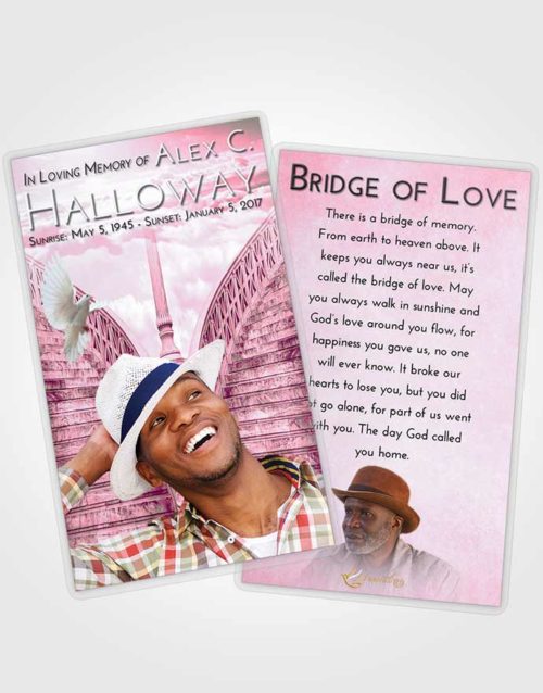 Funeral Prayer Card Template Pink Faith Stairway of Love