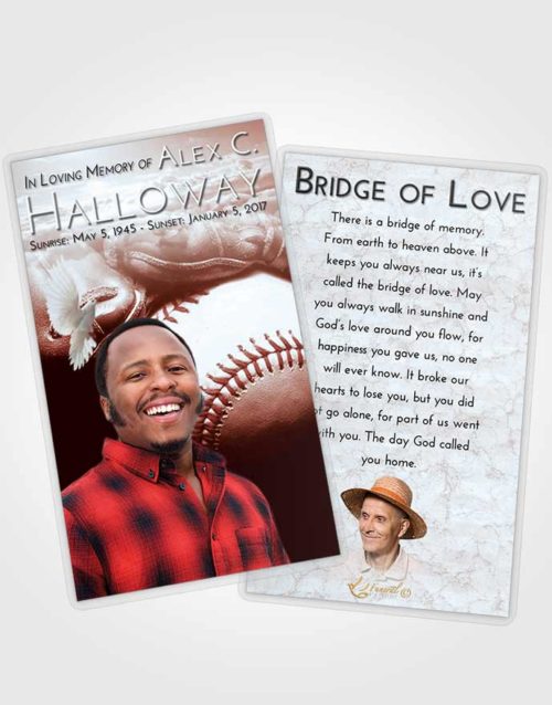 Funeral Prayer Card Template Ruby Love Baseball Life