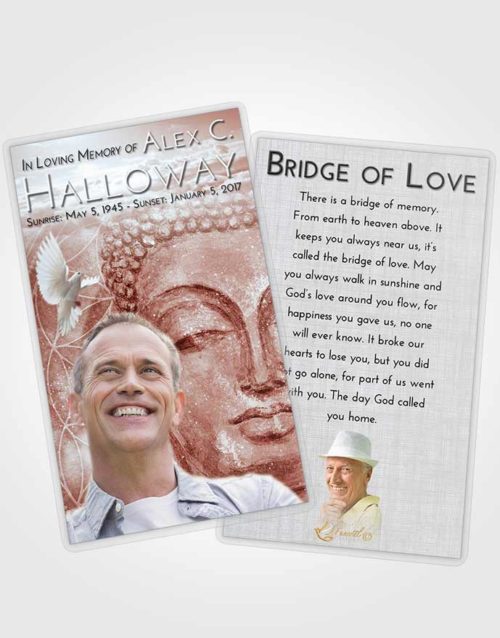 Funeral Prayer Card Template Ruby Love Buddha Praise