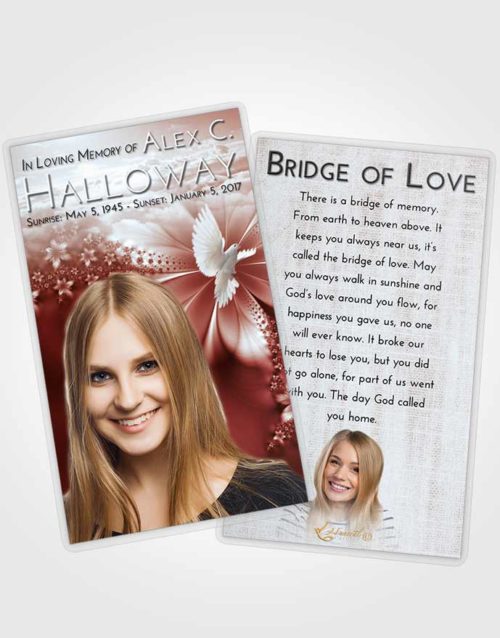 Funeral Prayer Card Template Ruby Love Floral Lust