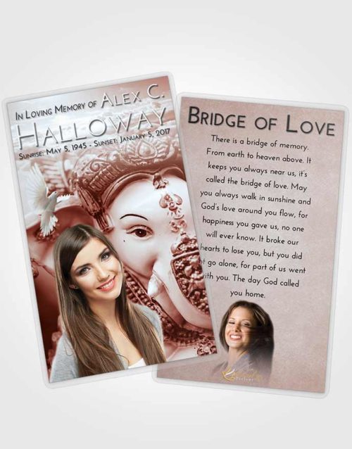 Funeral Prayer Card Template Ruby Love Ganesha Desire