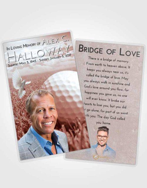 Funeral Prayer Card Template Ruby Love Golf Serenity