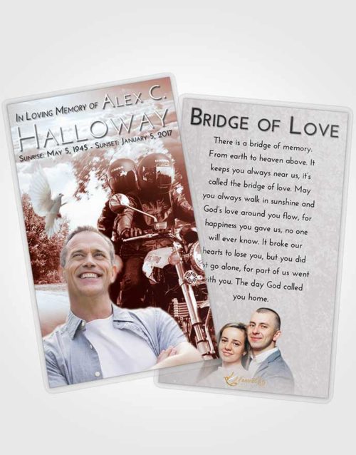 Funeral Prayer Card Template Ruby Love Motorcycle Days