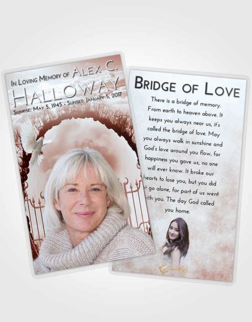 Funeral Prayer Card Template Ruby Love Mystical Gates of Heaven