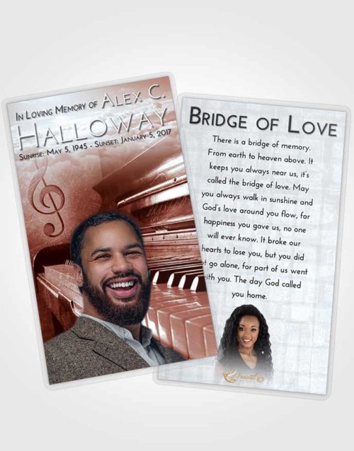 Funeral Prayer Card Template Ruby Love Piano Passion