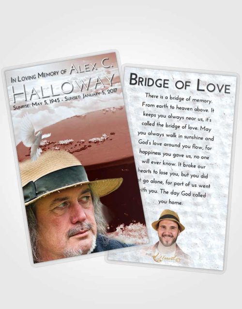 Funeral Prayer Card Template Ruby Love Puck of Honor