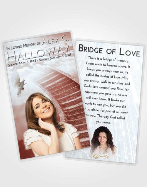 Funeral Prayer Card Template Ruby Love Stairway to Magnificence
