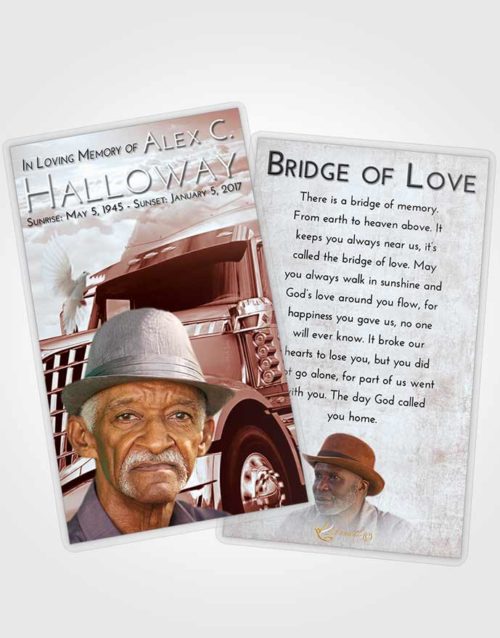 Funeral Prayer Card Template Ruby Love Trucker Hours