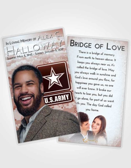 Funeral Prayer Card Template Ruby Love United States Army