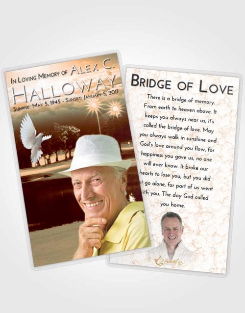 Funeral Prayer Card Template Soft Dusk Golf Paradise
