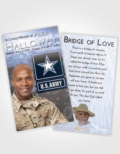 Funeral Prayer Card Template Splendid Army Duty