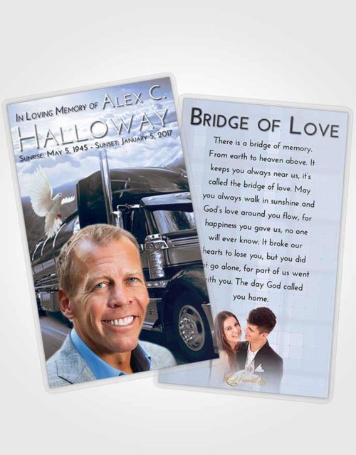 Funeral Prayer Card Template Splendid Trucker Life