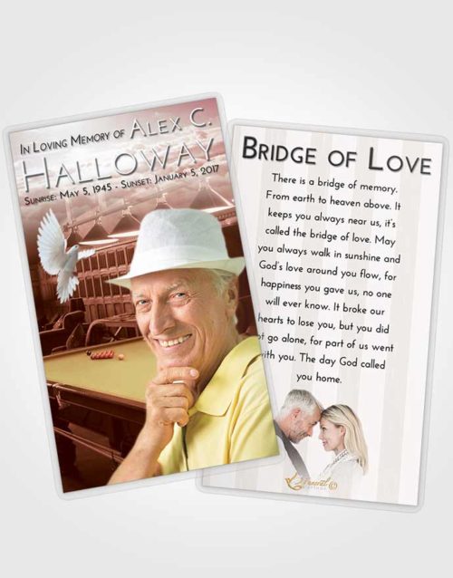 Funeral Prayer Card Template Strawberry Love Billiards Journey
