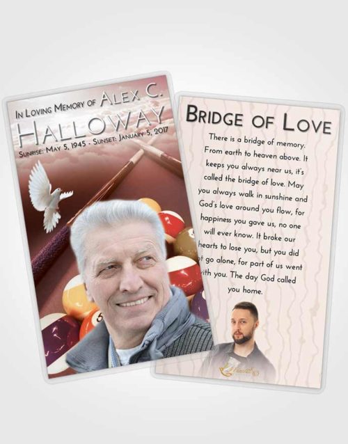Funeral Prayer Card Template Strawberry Love Billiards Rack