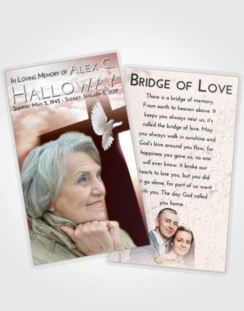 Funeral Prayer Card Template Strawberry Love Faith in the Cross