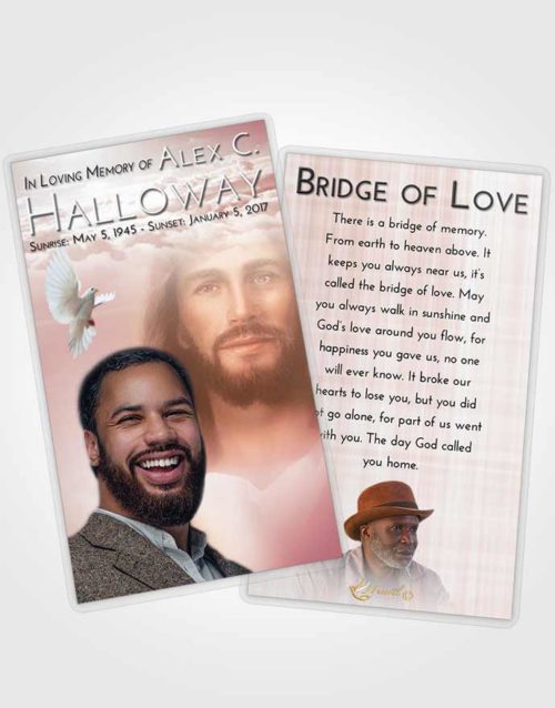 Funeral Prayer Card Template Strawberry Love Jesus in Heaven