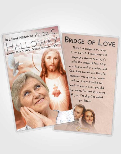 Funeral Prayer Card Template Strawberry Love Jesus our Lord
