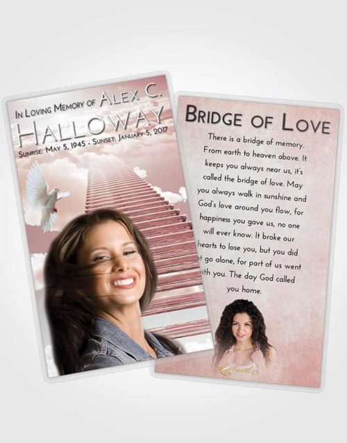 Funeral Prayer Card Template Strawberry Love Steps to Heaven