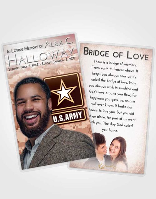 Funeral Prayer Card Template Strawberry Love United States Army